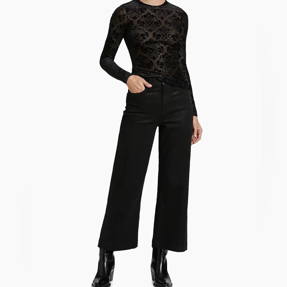 PAIGE Anessa Black Fog Luxe Coating Jeans - Picture 1 of 13